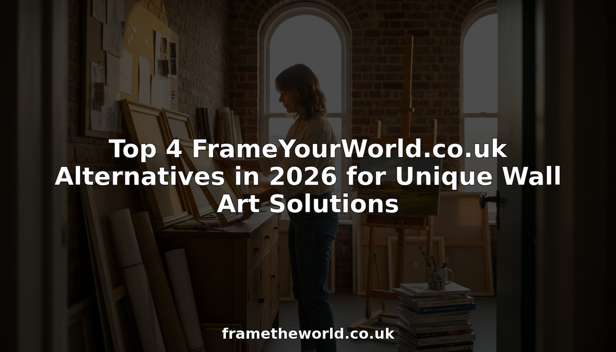 Designer arranging unique wall art in sunny studio