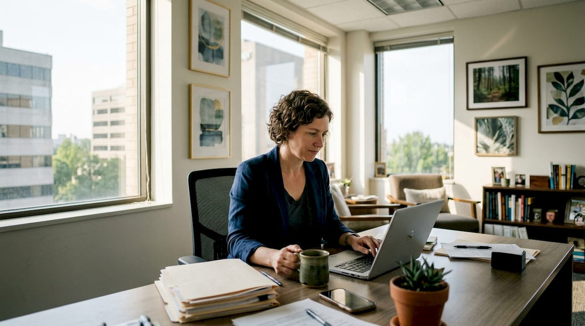 Office with art boosting workspace productivity