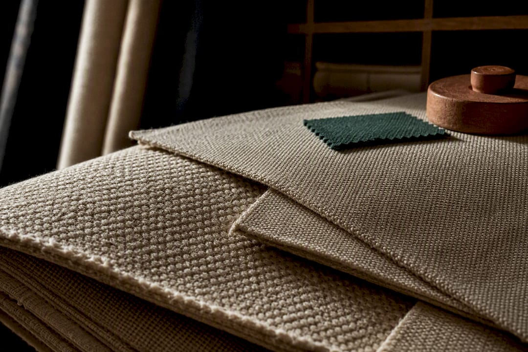Close-up of varied canvas fibre textures