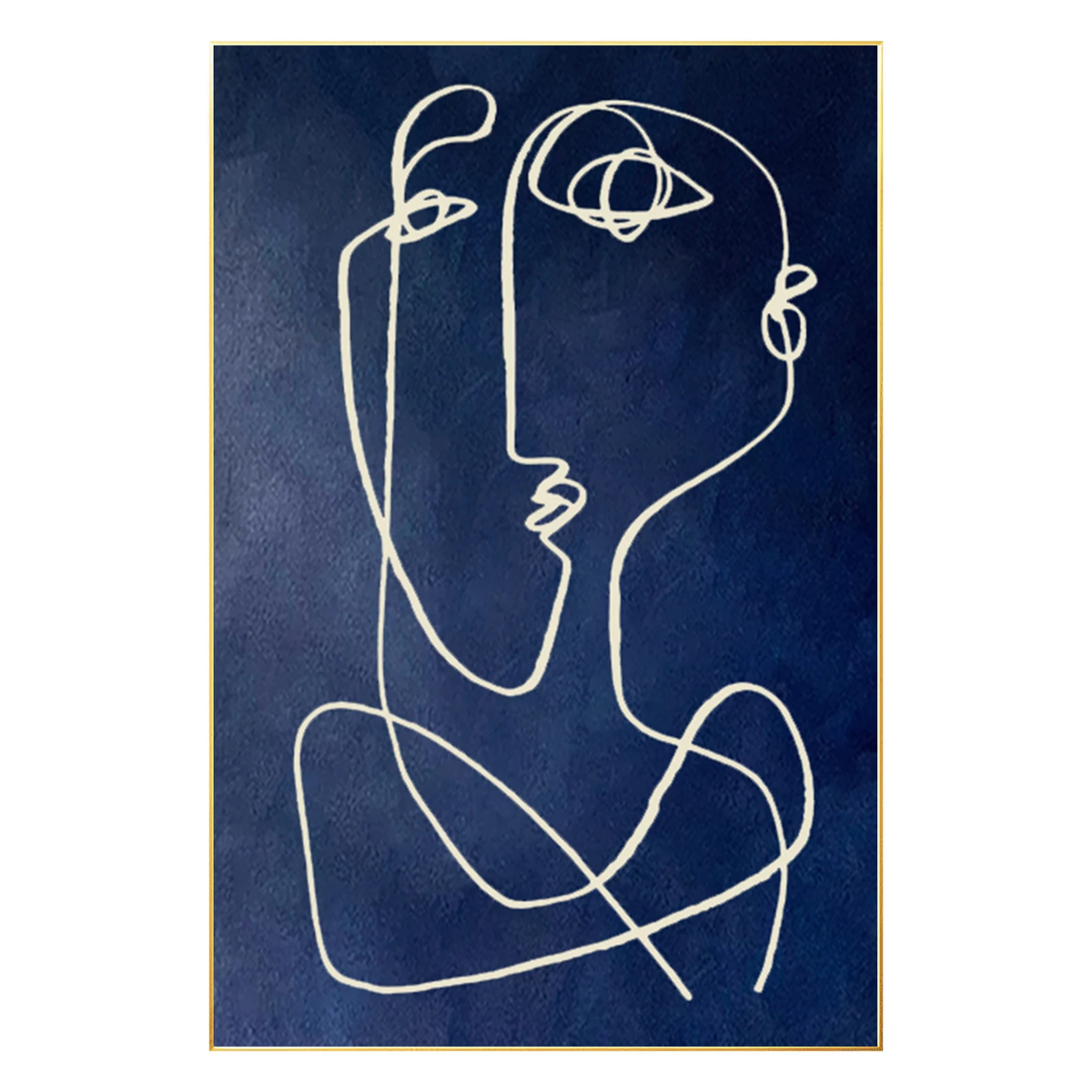 Contemporary Minimalist Art - Entwined Thoughts in Blue