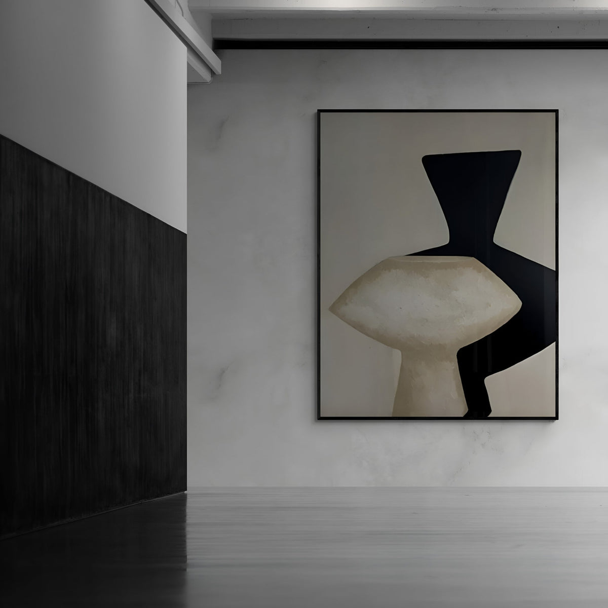 Statement artwork with abstract geometric contrast, perfect for elegant dining and living room decor