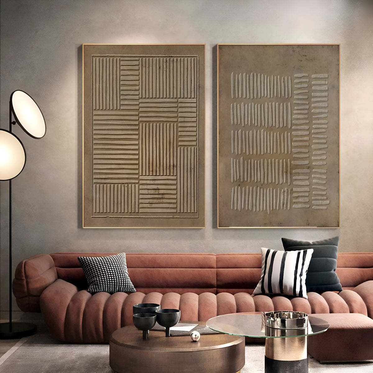 Wabi-Sabi Wall Art - Woven Balance - Set of 2