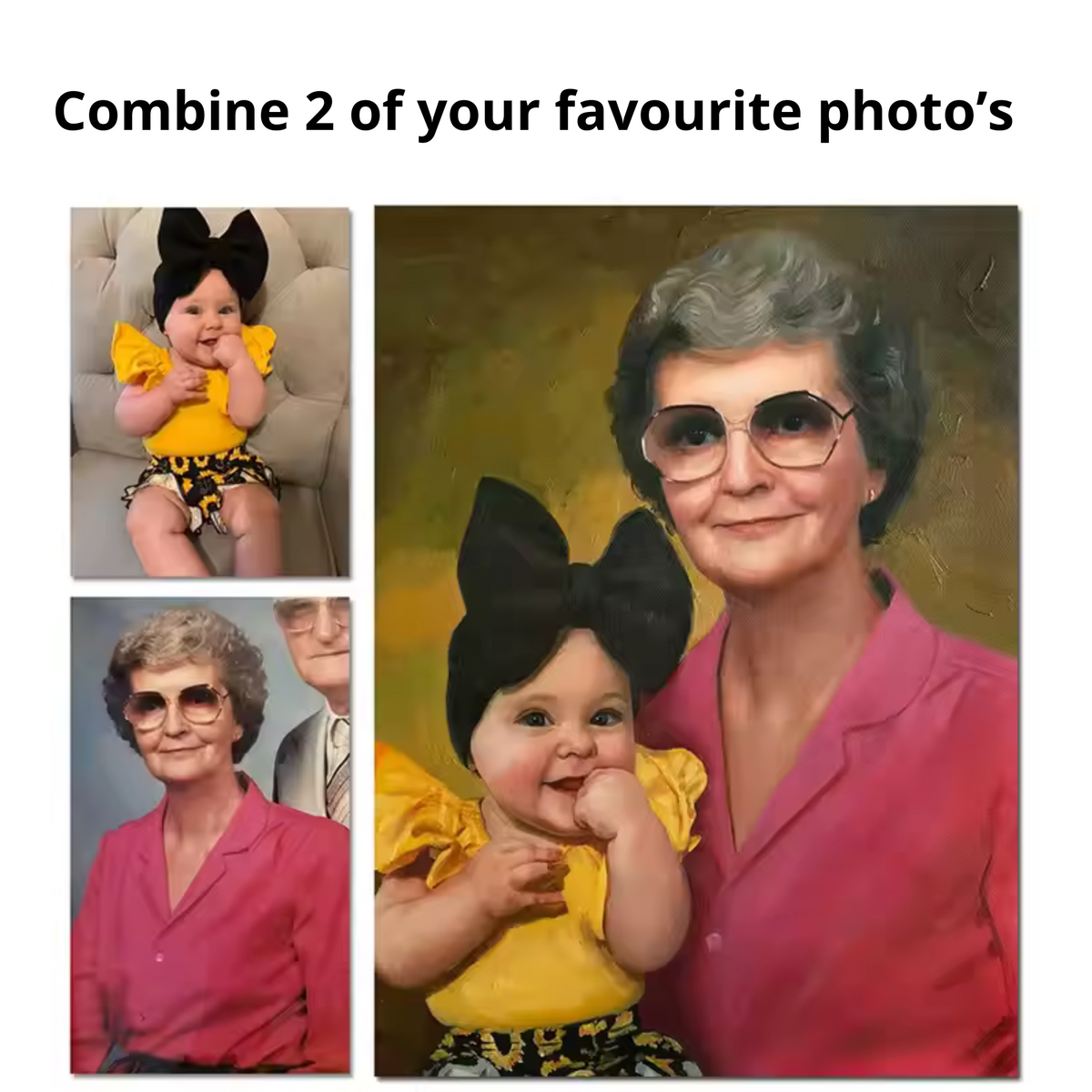 Turn Your Photo into a Custom Oil Painting – Family, Pet & Couple Portraits Set 1