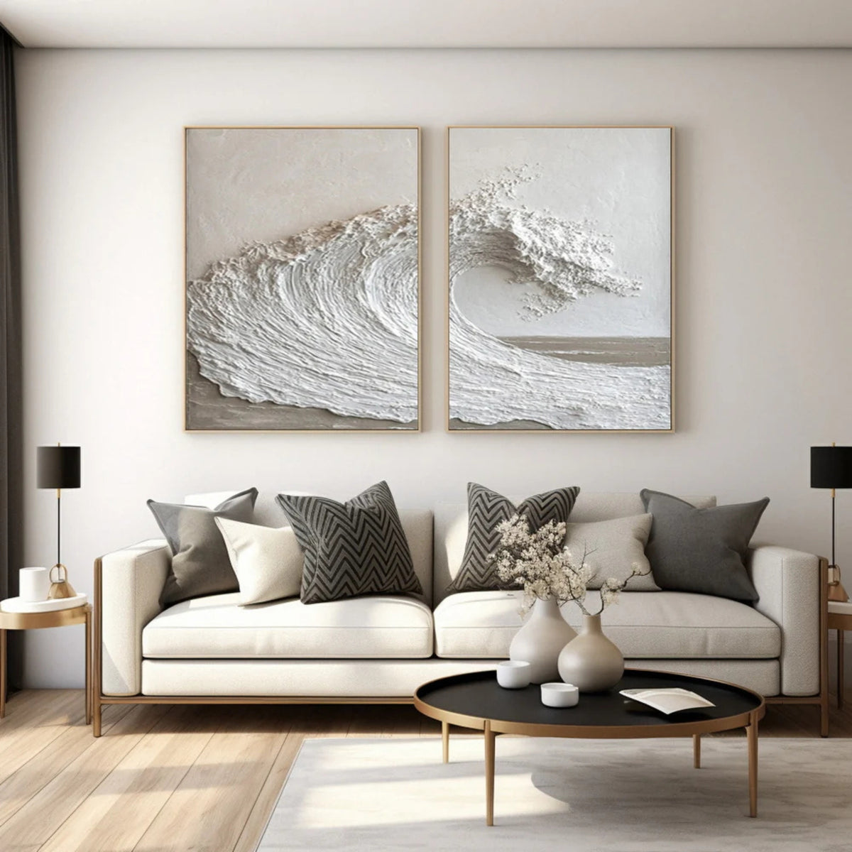 Plaster & Texture Art - Ocean Crescendo - Set of 2