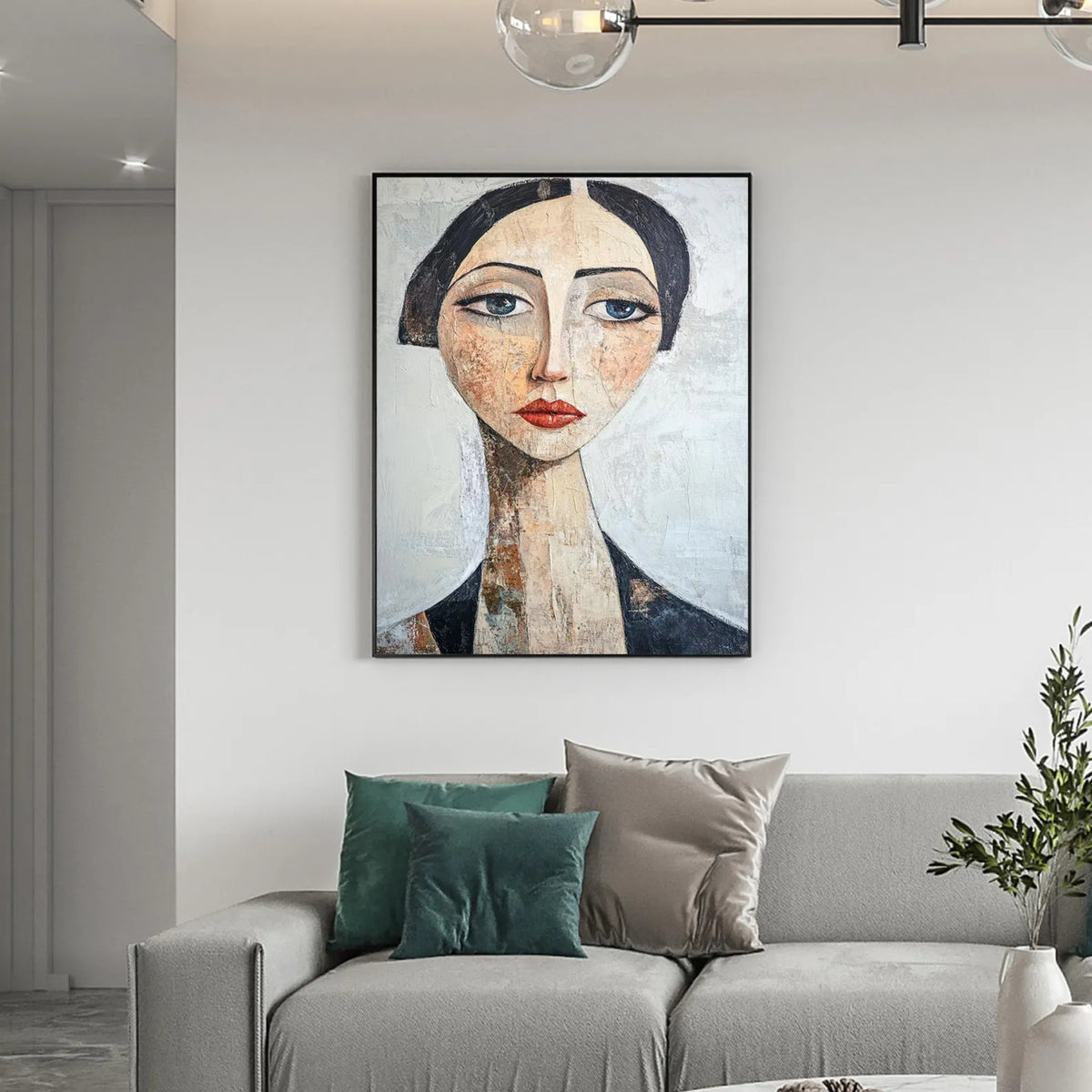 Handmade oil painting with a quiet intensity—perfect as a statement piece in minimalist or Scandinavian interiors.
