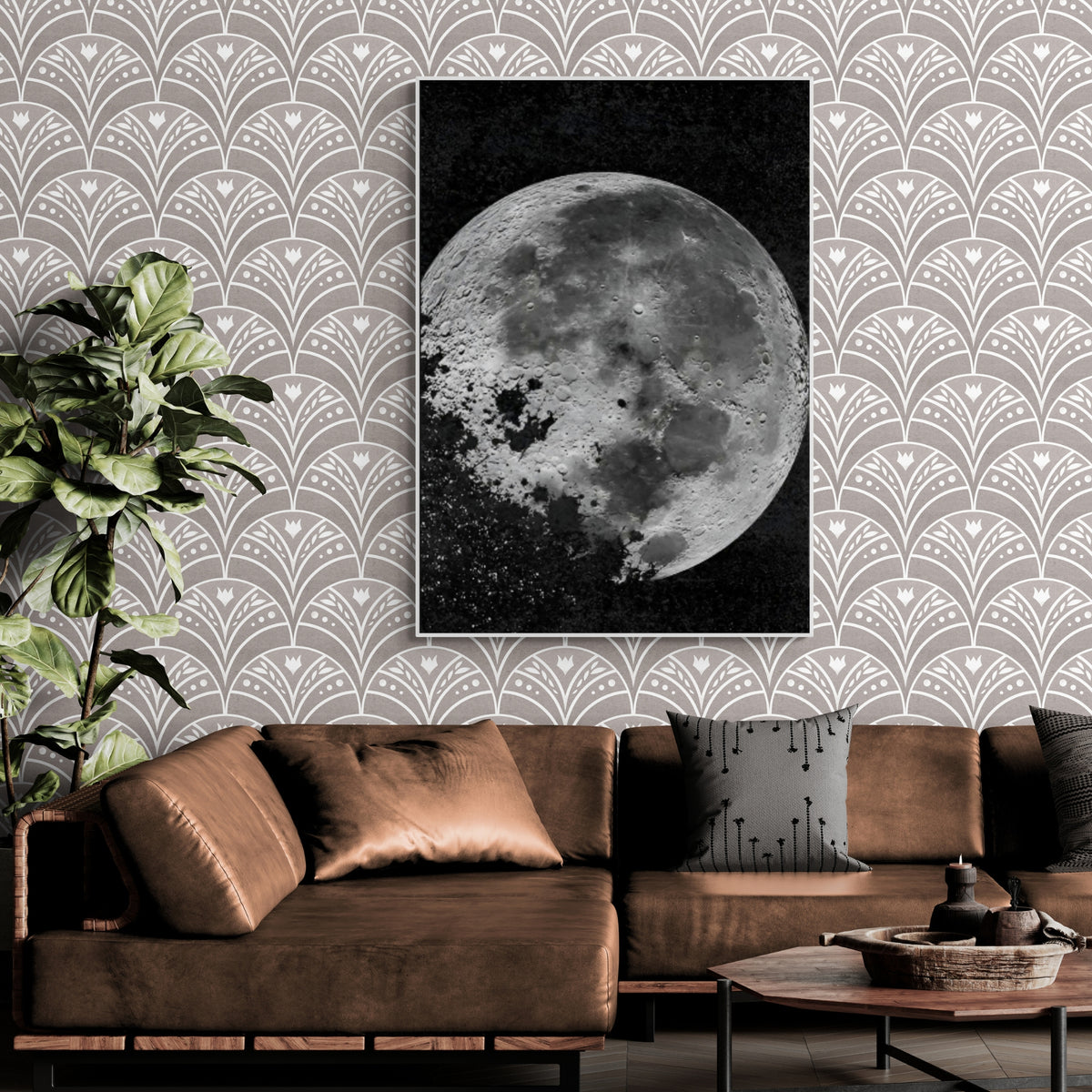 Bring outer space vibes to your home with this handmade moon canvas—ideal for astronomy lovers and dreamers alike.