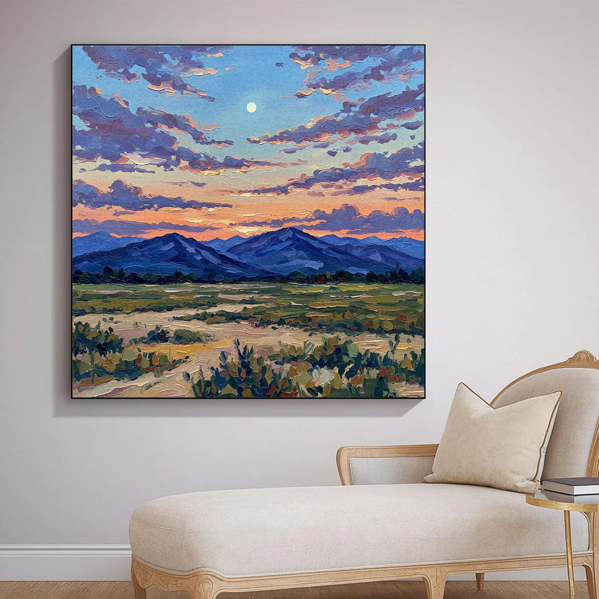 Realism/Figurative Art - Moonrise Over the Plains